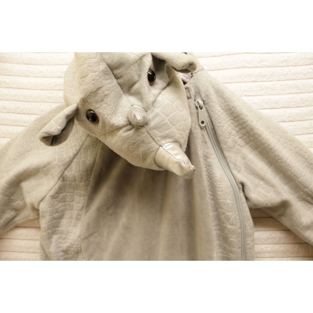 Hyde and EEK Boutique Toddler Rhino Costume Gray Plush Jumpsuit 18-24 Months - Picture 3 of 7